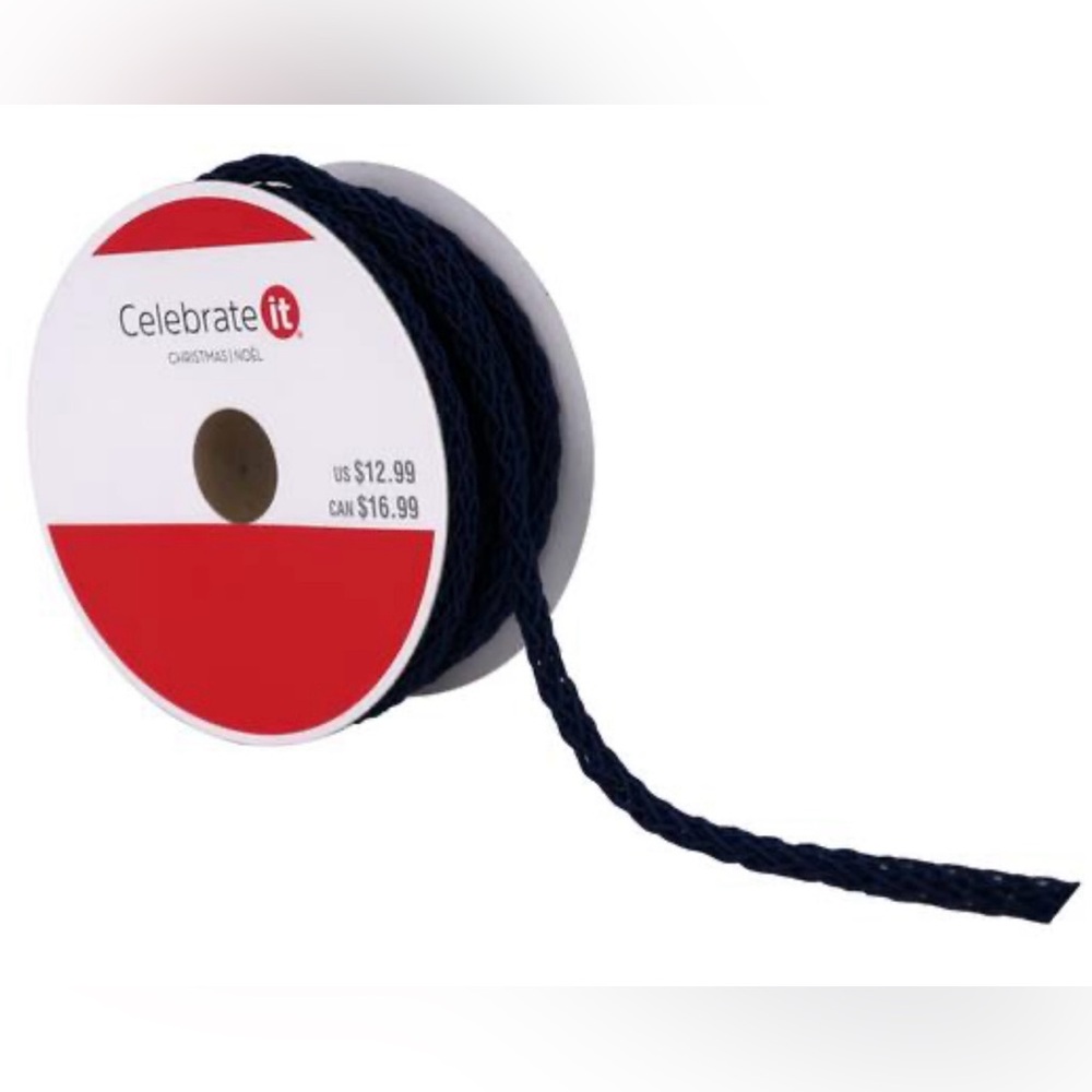 Celebrate It Navy knit trim Ribbon 0.31 in x 30 ft